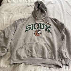 Sioux Gray Hooded Sweatshirt with Front Pock